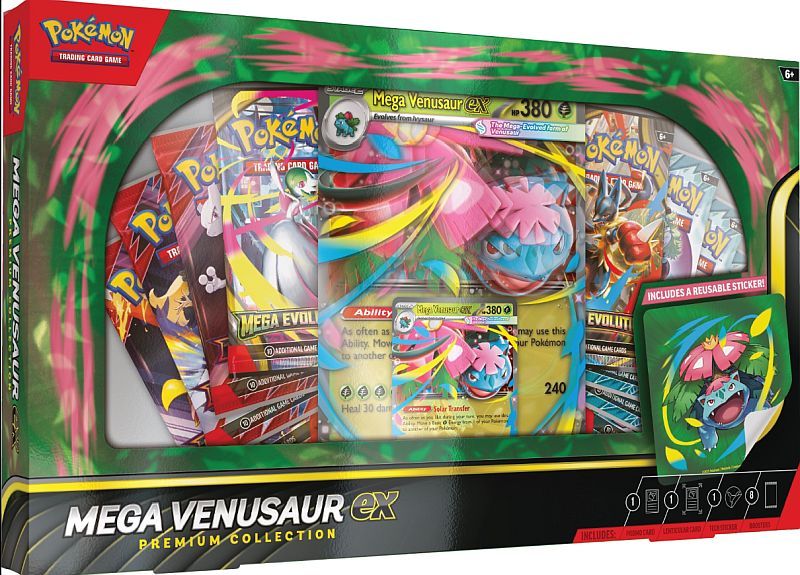 Pokémon ex Box: Mega Venusaur ex Premium Collection (8 Boosters) - GeekVortex