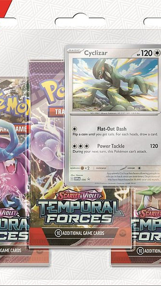 Pokémon TCG: Scarlet & Violet – Temporal Forces 3 - Pack Blister + Cyclizar Black Star Promo [EN] - GeekVortex